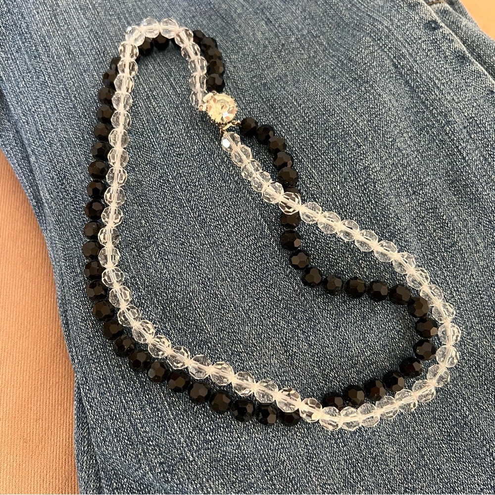 Double Strand Mixed Crystal Bead Necklace 16”